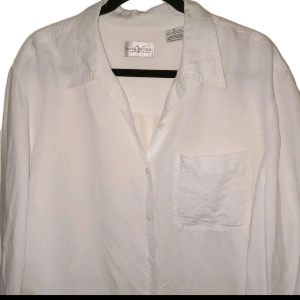 Vintage Villager White Ramie/Rayon Long Sleeve Shirt XL - Picture 3 of 7